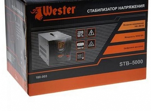 Стабилизатор напряжения WESTER STB-5000  однофазный, цифровой 220В 5000ВА