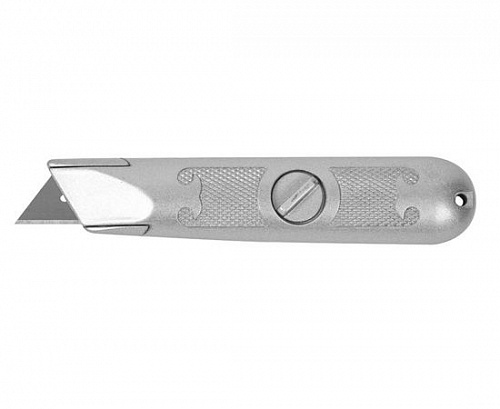 Нож ЗУБР с трапец лезвием А24 металл корпус 09215
