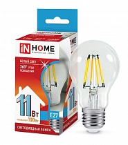 Лампа свд 11Вт Е27 4К Прозрачная LED-А60-deco In Home