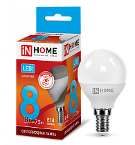 Лампа свд 8Вт Е14 4К 600Лм LED-Шар-VC In Home