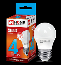 Лампа свд 4Вт Е27 6,5К 360Лм LED-шар-VC IN HOME
