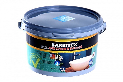 Краска для кухни и ванной 3кг Фарбитекс 07078